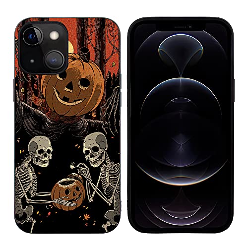 Elightvap Compatible With Iphone 13,Halloween Pumpkin Monster And Skeleton Pranks Designed For Women Men,Gel Rubber Full Body Protection Shockproof Drop Protection Cover Tpu Case-Iphone 13-6.1 Inch #TOP1