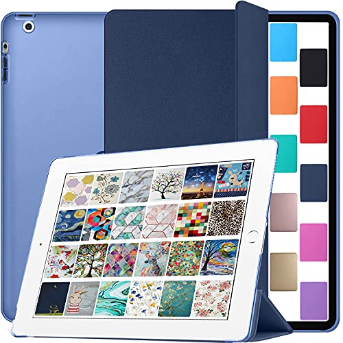 Image of DuraSafe Cases for iPad 9.7 Inch 4 3 2 Generation [iPad 4th 3rd 2nd Old Model ] A1396 A1416 A1458 A1395 A1430 A1396 A1416 A1458 A1395 A1430 MC705HN /A MD328HN /A iPad Cover with Hard Back - Navy Blue