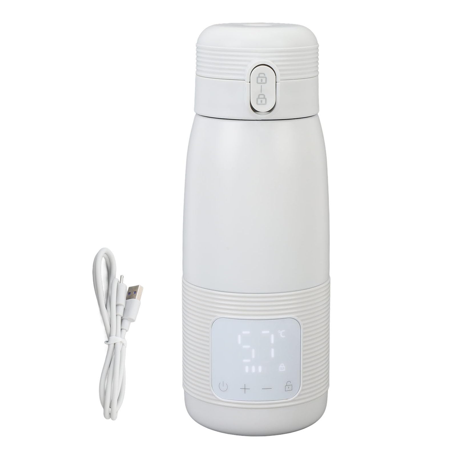 Calentador de Biberones Portátil para Viajes de bebé, Inalámbrico, de Temperatura Constante, Recargable por USB, Calentador de Agua de Viaje para Leche materna. (500 ml)