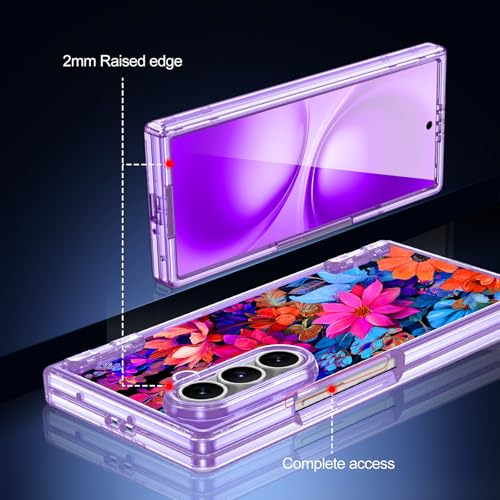 Casetego for Galaxy Z Fold 7 Case Magnetic,[Compatible with MagSafe][Built-in Screen Protector][Hinge Protection] Slim Shockproof Cute Women Girl Case for Samsung Galaxy Z Fold 7,Colorful by Casetego - Used condition - Image 7