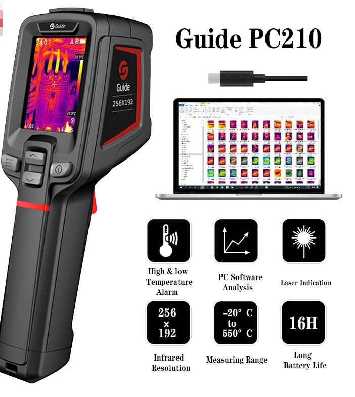 YuqiaoTime PC210 Thermal Camera 256x192 Infrared Module Thermal Imager PC Projection Analysis IR Temperature Inspection Repair