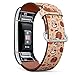 Compatible with Fitbit Charge 2 , Patterned Leather Replacement Band (Cartoon Style Thanksgiving Day Theme)