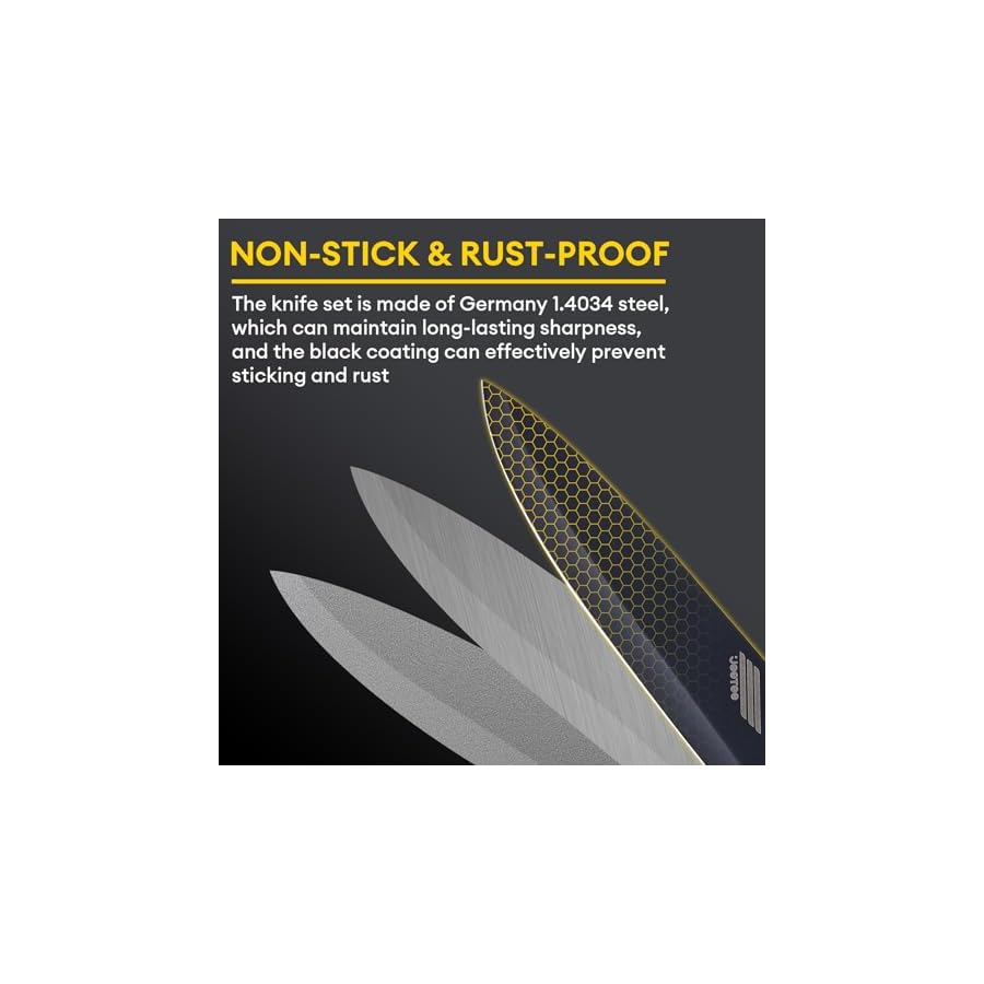 JEETEE-Kitchen-Knife-Set-6-Pcs-Knife-Set-with-Block-Non-stick-and-Rust-proof-Knife-Block-Set-Bionic-Design-with-15-Sharp-Tip-and-Best-Grip-Knife-Handle-Dishwasher-Safe JEETEE Kitchen Knife Set, 6 Pcs Knife Set with Block, Non-stick and Rust-proof Knife Block Set, Bionic Design with 15° Sharp Tip and Best Grip Knife Handle, Dishwasher Safe