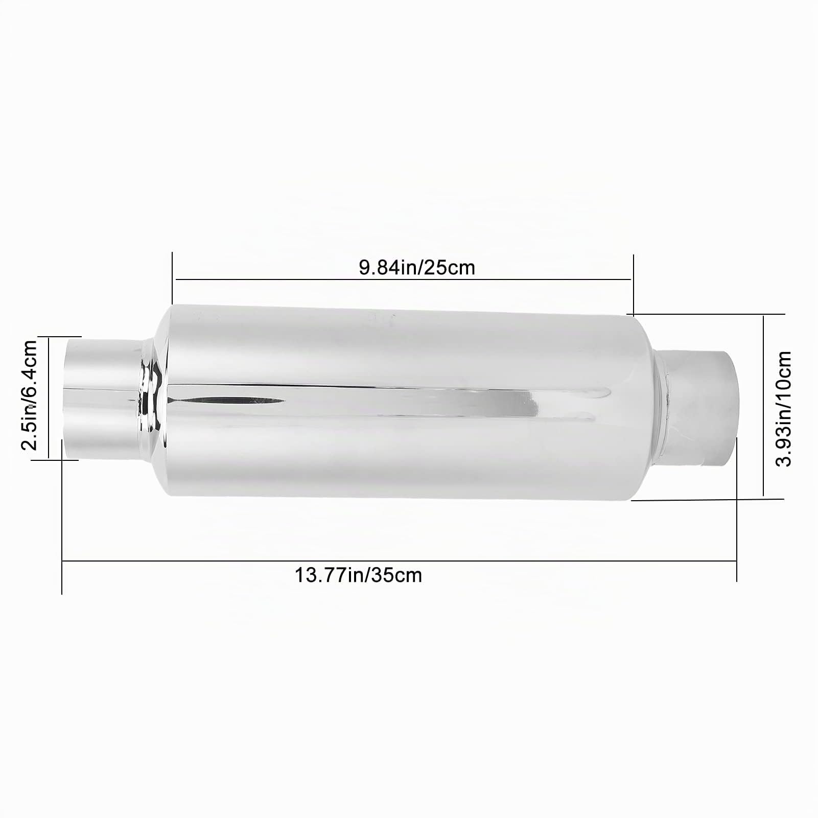 Silenciador de Escape de Automóvil de Acero Inoxidable Recto de 2,5 Pulgadas, Modificación de Silenciador Universal de Algodón