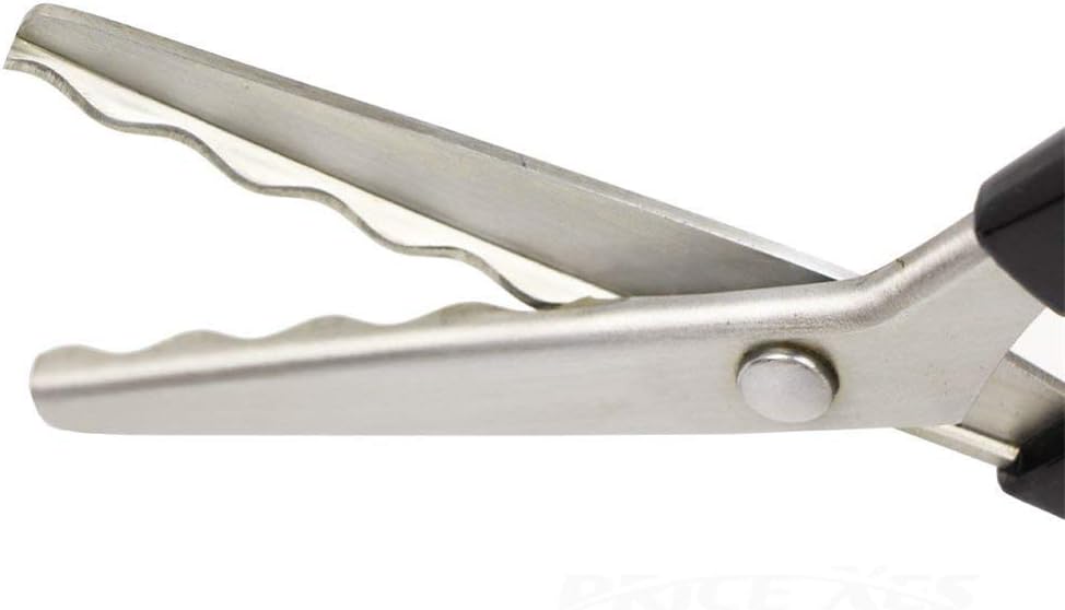Serrated Zigzag Scissors Stainless Steel Professional Zig Zag Cutting Shears Fabric Decoration Craft Scissors with Comfort Grip Handle (18mm)