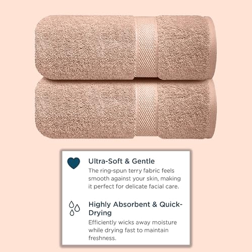 Image of Sulfar 100% Combed Cotton, Quick Drying Highly Absorbent, Luxury Hand Towel Set (Pack of 2, 40 X 70 cm) Nature Lux