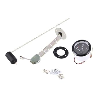 2 Inch 52mm Digital LED Fuel Level Gauge Meter with Fuel Sensor E-1/2-F Pointer Electric Universal Car Pointer Meter Universal Fuel Gauge Automobile Boat