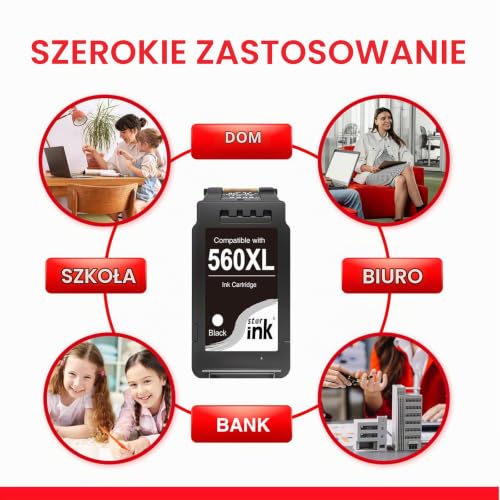 Starink PG-560/CL-561 XL wkłady do drukarek Canon 560 561 XL Multipack (1 czarny, 1 kolor) do Pixma TS5350, TS5351, TS5352, TS5353, TS7450, TS7451, TS5350i, TS5350a, TS7450a, TS7450i, TS5350a, TS7450a