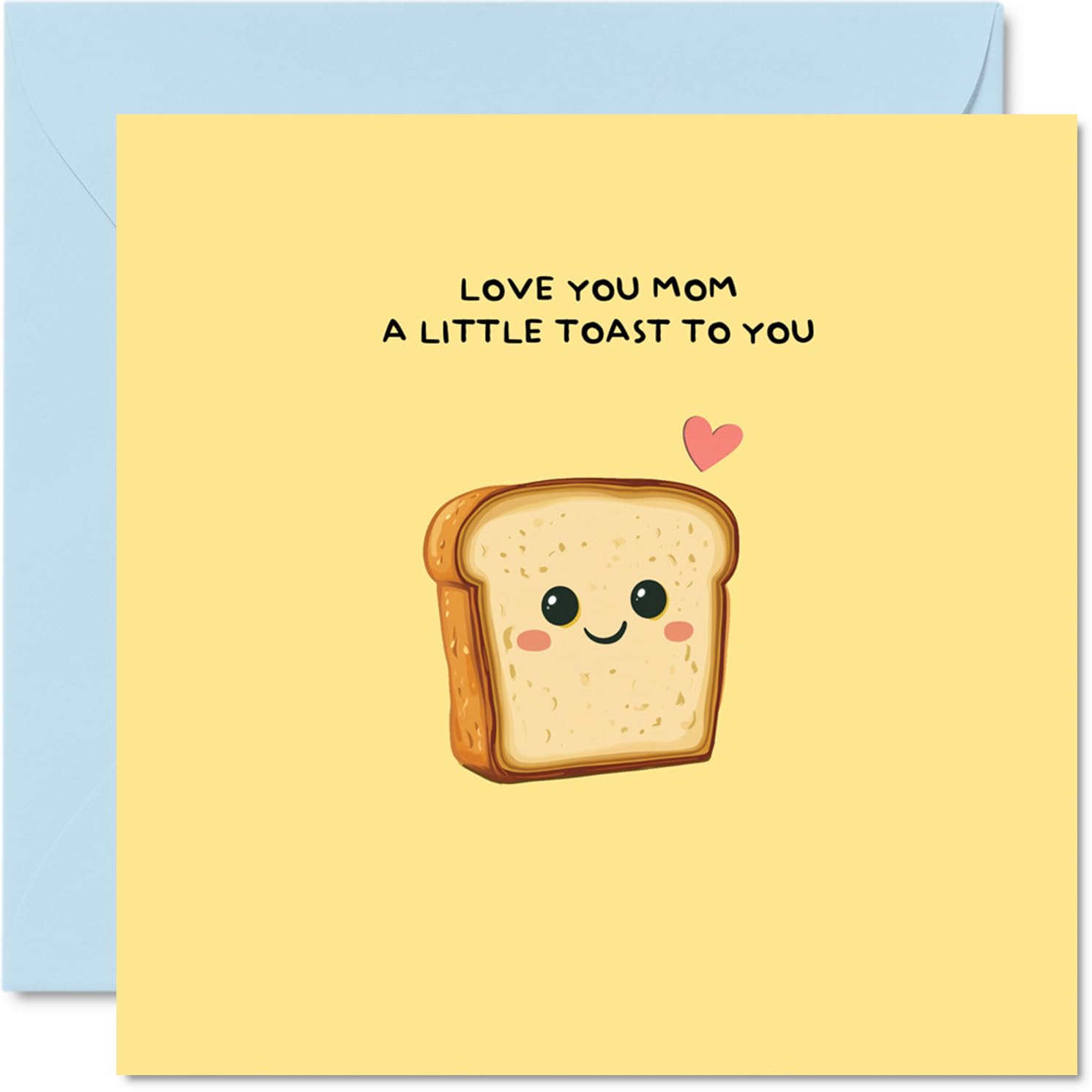 Mom Birthday Card - Little Toast To You - Happy Mother's Day Card for Mom Mum from Son Daughter, 145mm Funny Humour Pun Bday Greeting Cards