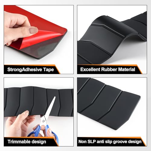 Image of Car Rear Bumper Protector, 41.5inch x3.6inch Car /SUV /Trunk Universal Rubber Anti-Scratch Trunk Exterior Accessories