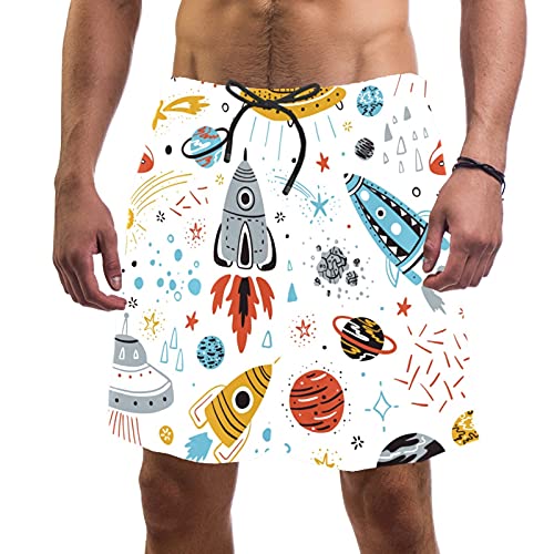 Short de bain Space Rockets pour homme avec doublure maille L au 4XL