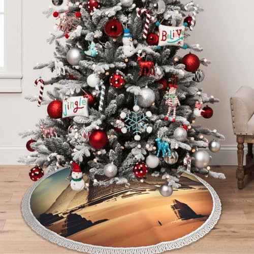 Jupe de sapin de Noël en peluche 121,9 cm pour cacher les pieds de sapin laids