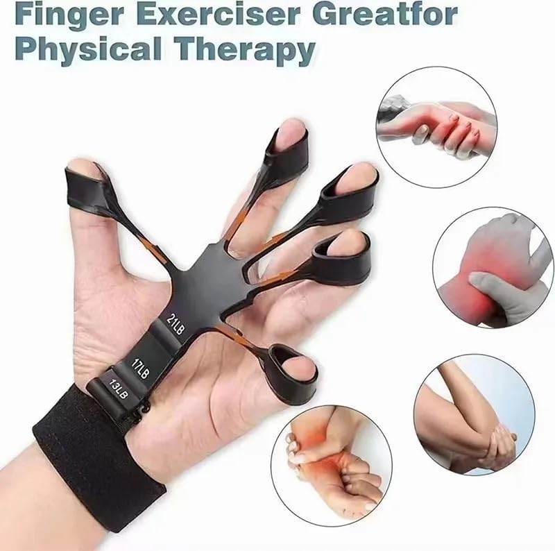 Xyno Combo of 1 Adjustable Hand Gripper and 2 Finger Gripper Multi Tension Strengthener for Gym Workout Hand Exercise Equipment (R and Gripster Combo) 1