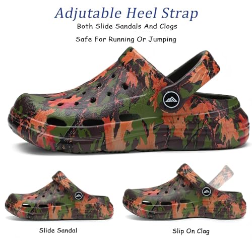 Image of Kids Tie Dye Garden Clogs for Boys Girls | Lightweight Slip-On Water Shoes with Arch Support