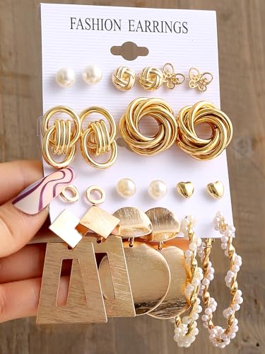 Image of Shining Diva Fashion Stylish Hoop Stud Earrings for Women and Girls