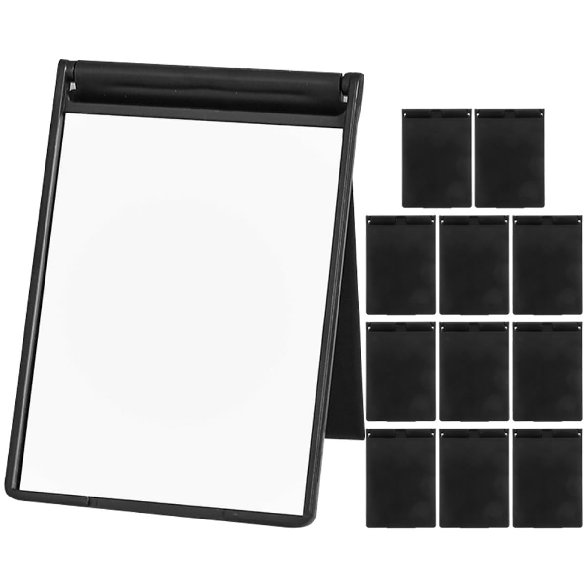 Klappbarer Rechteckiger Kosmetikspiegel Kompakter Handtaschenspiegel 12 Stück-Pack aus Aluminium und ABS für Damen und Mädchen für Reise und Alltag