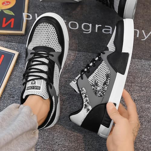 Image of Men's Fashion High Top Chinese Style Skate Sneakers Stylish Comfortable Skateboarding Road Running Walking Shoes