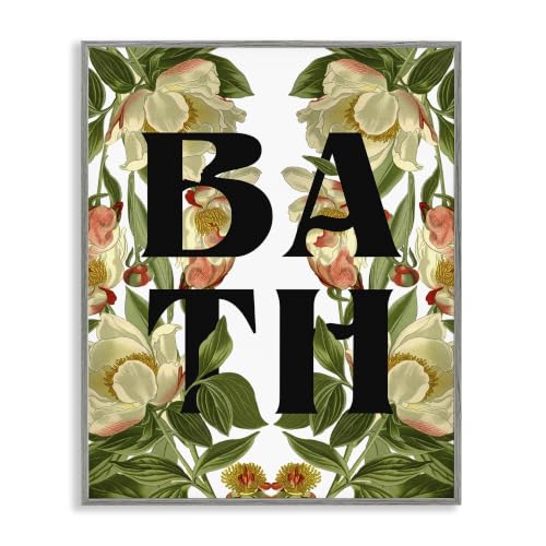 'Vintage Bath Flower Blooms'| Framed Giclee Art