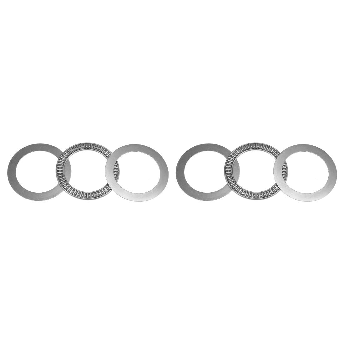 uxcell AXK6590 Thrust Needle Roller Bearings with Washers 65mm Bore 90mm OD 3mm Width 2pcs