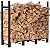 Khordin 4ft Firewood Rack Adjustable Heavy Duty Fire Wood Stand Holder for Outdoor Indoor Fireplace Log Storage, Metal Lumber Stacker Organizer, Black