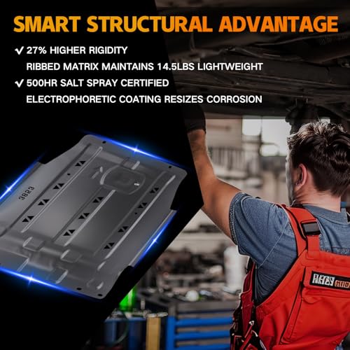 Image of Transmission Protection Plate Compatible with 2015-2022 Ford F150 | Heavy-Duty Alloy Steel Underbody Shield | Direct Fit Skid Plate Replacement (2.7L /3.3L /3.5L /5.0L)