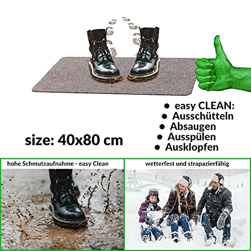 ANRO Fußmatte Schmutzfangmatte Türmatte rutschfest Fußabstreifer abwaschbar robust für Eingang, Haustür, Flur innen & außen Poet Küche, 80 x 40 cm (Rechteckig)