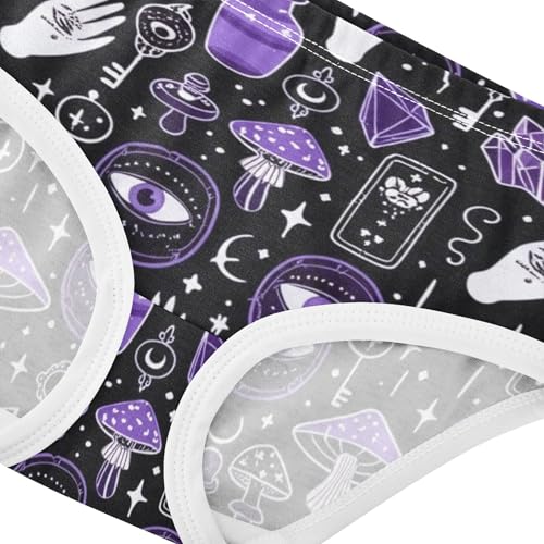 Toddlers Underwear Floral 2t Cotton Panties for Girl Aesthetic Briefs Underpants Purple Mushrooms Black4