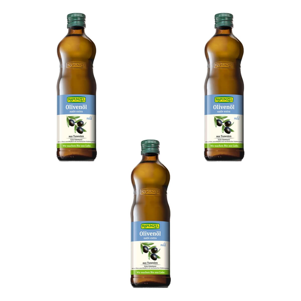 RAPUNZEL Olivenöl mild, nativ extra, 3er Pack (3 x 500 g) - Bio