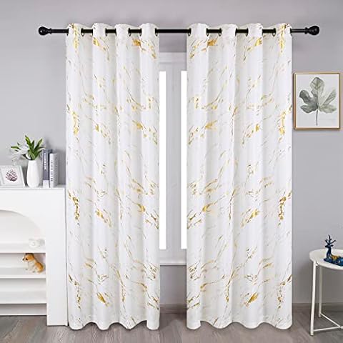 Taisier Home Gold Foil Print Curtains Cover