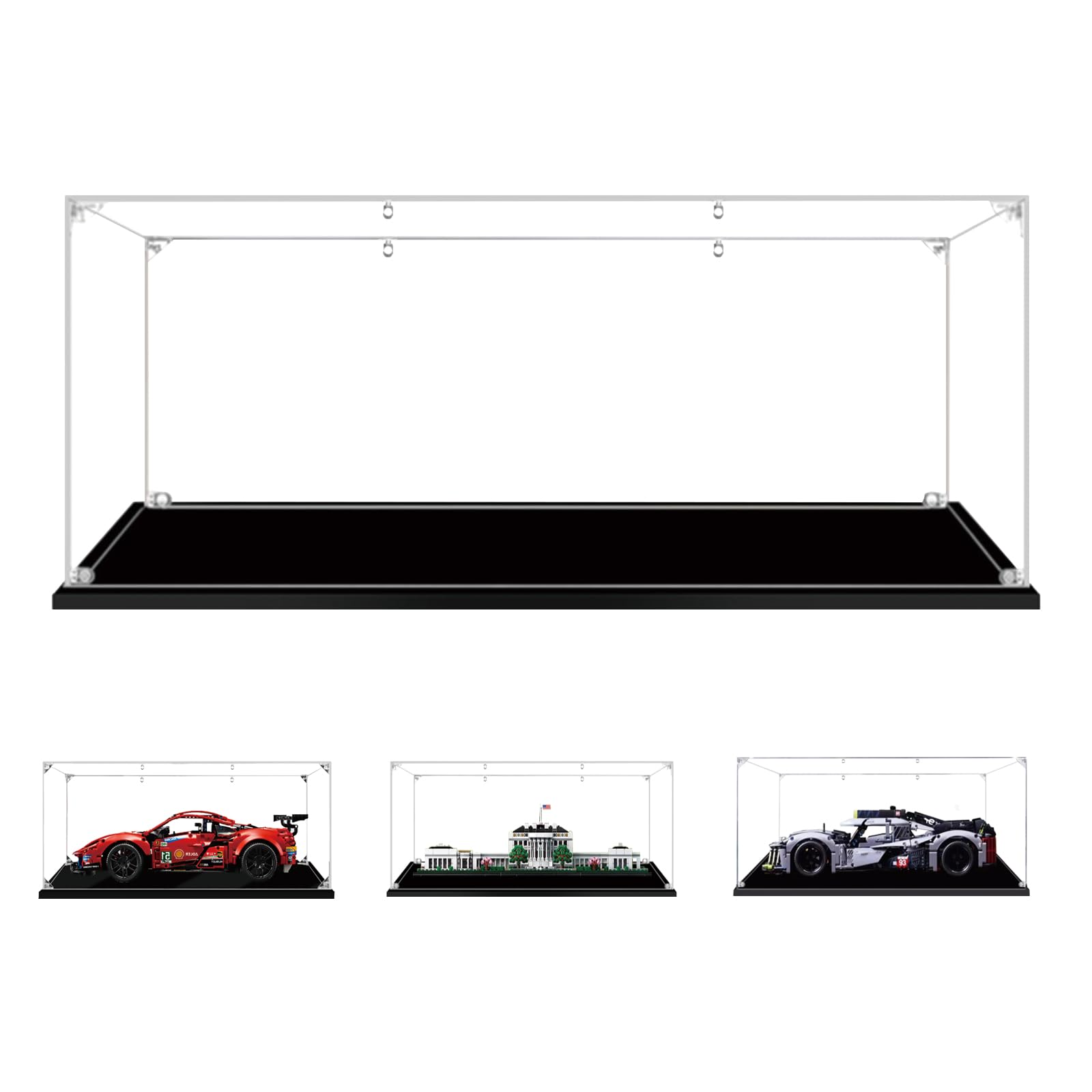 Acryl Vitrine für Lego-42125/42156/21054 - Schaukasten Kompatibel mit [Ferrari-488-GTE/Peugeot-9X8/White-House] - 55x25x18cm (Nur Vitrine)