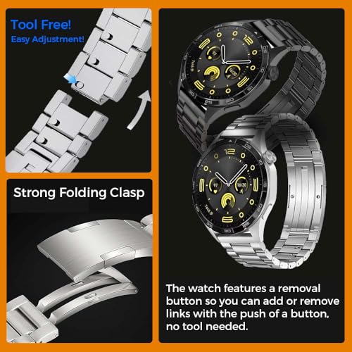 Correa metálica de titanio compatible con Huawei Watch GT 46mm 22mm miniatura 3