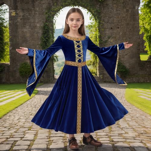 Disfraz medieval renacentista para niñas vestido de princesa victoriana miniatura 6