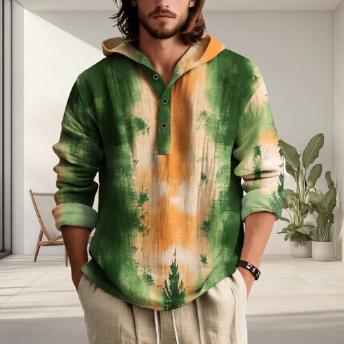 Mens Oversized Henley Hoodies Long Sleeve Graphic Printed Sweatshirts Casual 2025 Fall Button Down Pullover Tops2