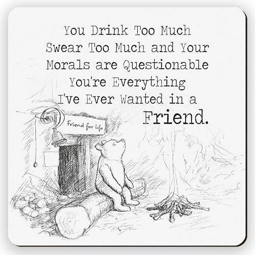 Dorothy Spring Divertente sottobicchiere in legno con citazione dell'amicizia