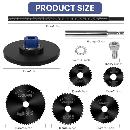 Image of PVC Pipe Internal Cutter Set - 360 Rotating Cutter, adjustable depth gauge, 5 HSS Saw Blades & Hex Key Shaftand 2 mandrels, portable PVC /ABS pipe cutter forinternal cutting (Black, 7 Inch)