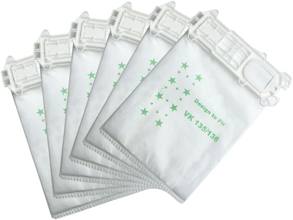 Chuancheng 10 Pcs Dust Bags for Vorwerk Kobold VK 135 VK 136 Vacuum Cleaner Replacement