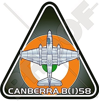 English Electric CANBERRA B(I) Mk.58 INDIA Indian AirForce IAF Aircraft Vinyl Sticker, Decal 3.7" (95mm)