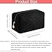 JOVAKIT Travel Makeup Bag Cosmetic Bag for Women, Fashion Christmas Gifts, Plush Zipper Make Up Pouch, Large Capacity Toiletry Organizer Makeup, Portable Storage Bag Trendy Stuff (Black)