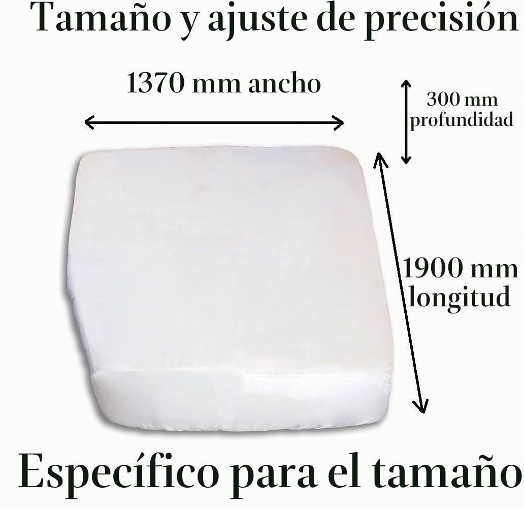 Jonic Essentials - Sábana bajera ajustable para cama de autocaravana o caravana, color blanco, para cama de autocaravana, cama de lujo de polialgodón de 200 hilos, elástica en todo el mundo, fabricada