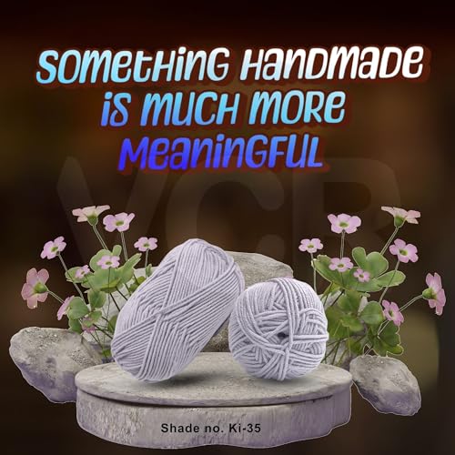 Image of VCR Lavender Yarn, 100 Grams Hank, 190 Meters Length, Acrylic Ball for Crochet and Knitting, Soft Crosia Threads, Pack of 1 Yarn, Suitable for DIY Crafts