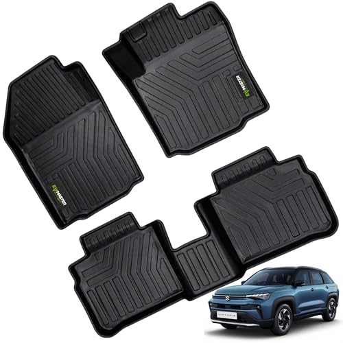 Image of EV MASTER Car Floor Mats for Maruti Suzuki Victoris Hybrid (2026 Onwards) Complete Set | Waterproof | Anti-Slip | Luxury Premium Car Mat | Full Coverage Car Foot Mats (5D Black)