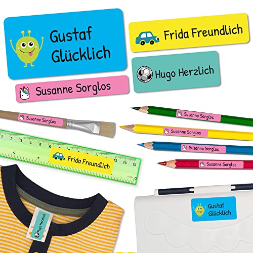 50 Personalisierte Namensaufkleber Kinder - Waschmaschinenfest Ohne Bügeln