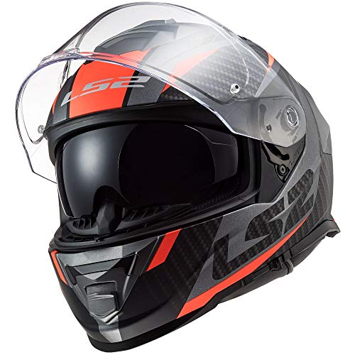 Image of LS2 Helmets - FF800 Storm - Racer - Matt Titanium Fluo Orange - Dual Visor Full Face Helmet (Medim 570MM)