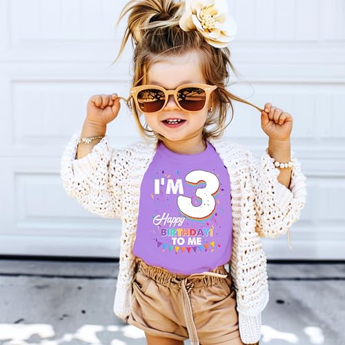 Olive Loves Third Birthday I'm 3 Happy Birthday to Me T-Shirts for Girls and Boys4