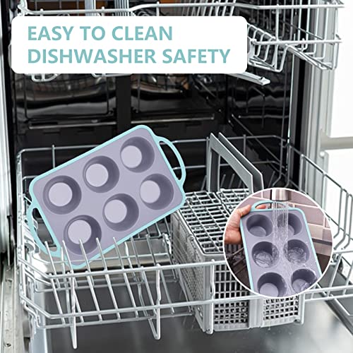 Cookstyle 4 Piece Silicone Muffin Pan Set - 6 Cups Silicone Cupcake Model, Muffin & Cupcake Baking Pan With Handle And Non-Stick, Ideal For Making Muffin Cakes, Tart #TOP4