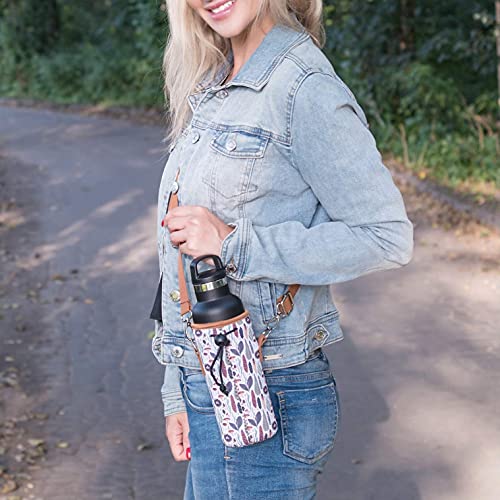 Made Easy Kit Neoprene Water Bottle Carrier Holder With Adjustable Shoulder Strap For Insulating & Carrying Water Container Canteen Flask Available In 5 Sizes (Red, L (32Oz / 1.5L)) #TOP1