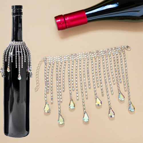 Decoraciones para botella de vino ajustables que no se caen con flequillo de 9cm 7