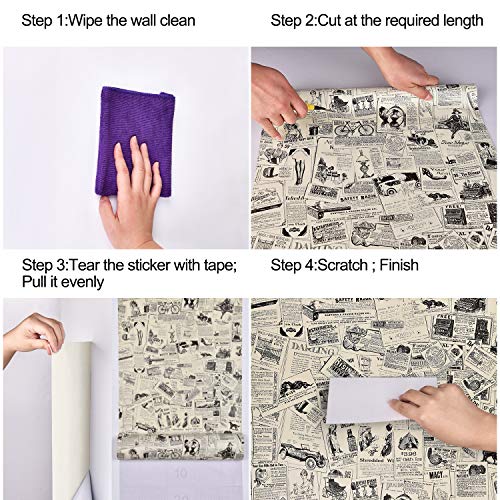 Image of Barebeauty Waterproof Kitchen Wallpaper Roll, Self Adhesive Oil Proof Wall Sticker, Anti-Mold Heat Resistant Backsplash Covering, 45 x 300 cm (Pack of 2, 29.06 Sq. Ft. Approx)
