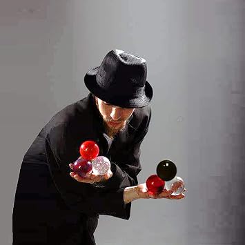 DSJUGGLING Solid Black Acrylic Contact Juggling Ball - 75mm - 3 inch
