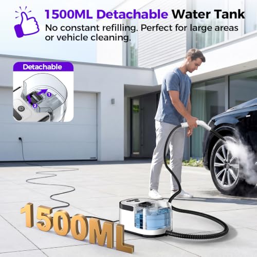 Image of Handheld Steam Cleaner, Portable Deep Cleaning Steamer for Multi-Surface